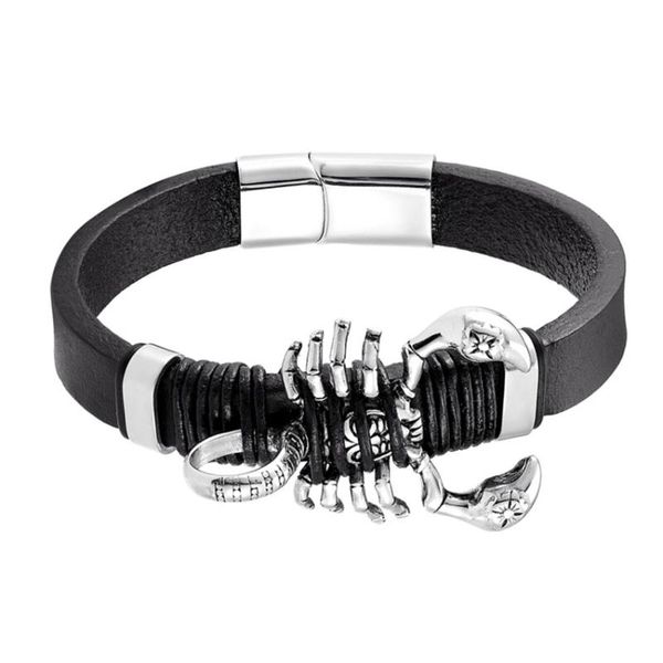 link, chain janeyacy brand punk men leather bracelets stainless steel scorpion charm bracelet fashion design gifts pulseira, Black
link, chain janeyacy brand punk men leather bracelets stainless steel scorpion charm bracelet fashion design gifts pulseira, Black