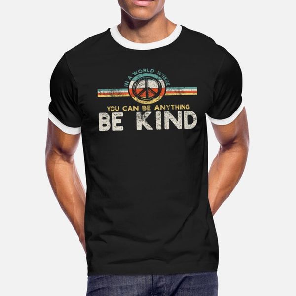 kindness peace hippie retro t shirt men custom short sleeve round collar formal cute funny casual spring autumn normal shirt