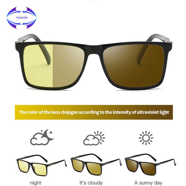 vcka night vision discoloration sunglasses women men polarized female sun glasses driving square shades eyewear accessories, White;black
vcka night vision discoloration sunglasses women men polarized female sun glasses driving square shades eyewear accessories, White;black