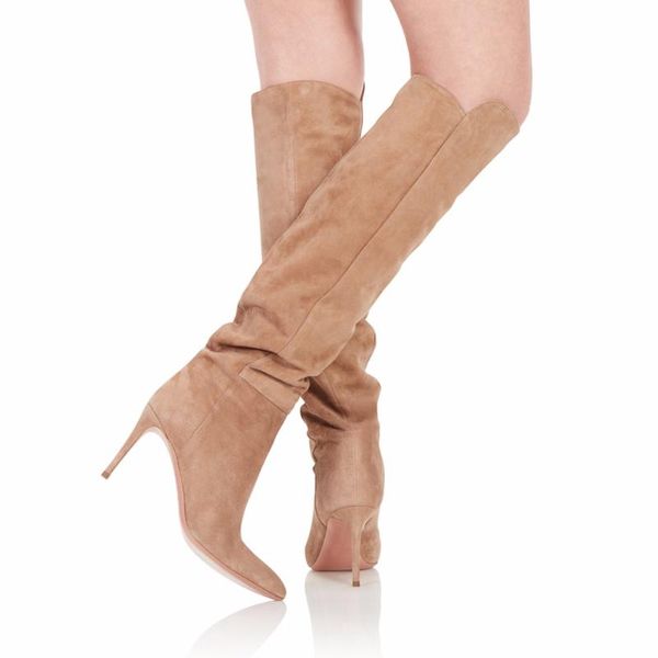 suede leather woman pointed toe knee boots thin high heel brown ladies boots winter keep warm slip on shoes big size fashion new, Black
suede leather woman pointed toe knee boots thin high heel brown ladies boots winter keep warm slip on shoes big size fashion new, Black