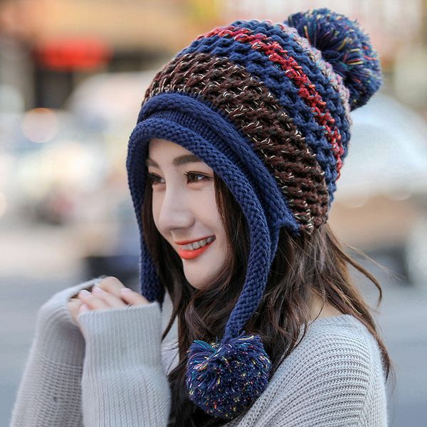 fur ball pom pom hat knitted cap winter women hat ladies hair ball warm cap patchwork color thicken kitted, Blue;gray
fur ball pom pom hat knitted cap winter women hat ladies hair ball warm cap patchwork color thicken kitted, Blue;gray