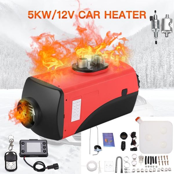 

5kw 12v car air diesel heater tank vent duct thermostat for rv motorhome trailer trucks boats with remote control lcd monitor