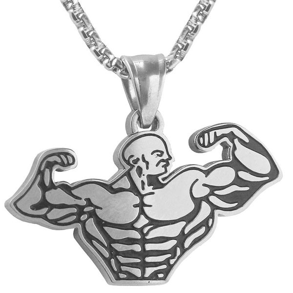 pendant necklaces gym strong man necklace stainless steel chain muscle fitness charms men sports hip hop jewelry 2021, Silver
pendant necklaces gym strong man necklace stainless steel chain muscle fitness charms men sports hip hop jewelry 2021, Silver