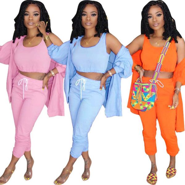 women three pieces set tracksuits slim waistcoat and jacket long pants solid colour vest strap bag 3 colors nightclub ladies clothing 2020, Gray
women three pieces set tracksuits slim waistcoat and jacket long pants solid colour vest strap bag 3 colors nightclub ladies clothing 2020, Gray
