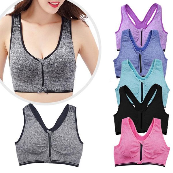 push up zipper women sports brassiere padded wireshockproof breathable sports fitness gym yoga bra top, White;black
push up zipper women sports brassiere padded wireshockproof breathable sports fitness gym yoga bra top, White;black