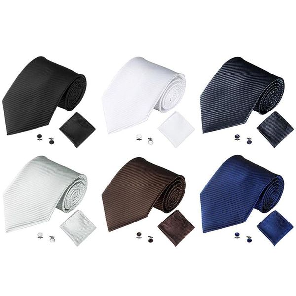 solid color neck ties for men business mens necktie handkerchief cuff link set men's ties man accessories for party formal, Black;gray
solid color neck ties for men business mens necktie handkerchief cuff link set men's ties man accessories for party formal, Black;gray