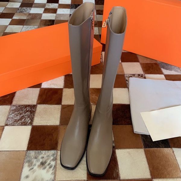 leather long boots brand design square toe women shoes new fashion knee-high zip female boots, Black
leather long boots brand design square toe women shoes new fashion knee-high zip female boots, Black