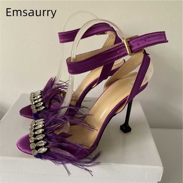 purple feather banquet shoes woman high goblet heel open toe ankle strappy luxury satin rhinestone sandals women, Black
purple feather banquet shoes woman high goblet heel open toe ankle strappy luxury satin rhinestone sandals women, Black