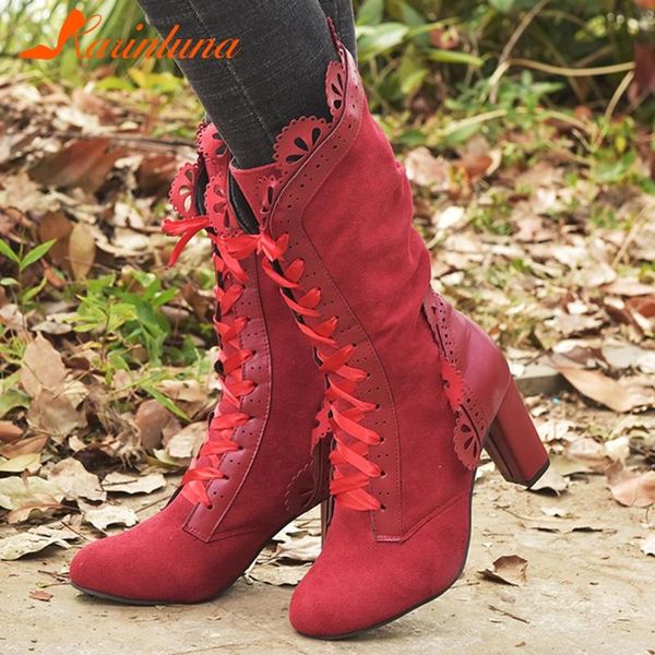 karin 2020 new fashion big size 43 chunky high heels mid calf boots woman shoes lace up ruffles mid calf boots female, Black
karin 2020 new fashion big size 43 chunky high heels mid calf boots woman shoes lace up ruffles mid calf boots female, Black