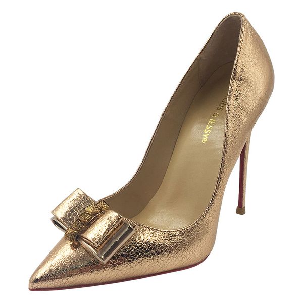 knockout2020 size silver/gold glitter studs bow-tie pointy plus toe classical design luxury women pumps thin high heels dress pa, Black
knockout2020 size silver/gold glitter studs bow-tie pointy plus toe classical design luxury women pumps thin high heels dress pa, Black