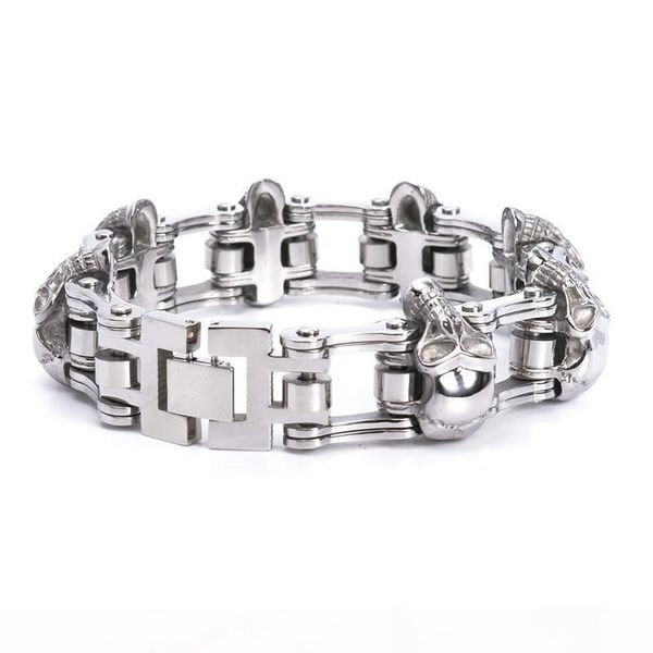 personality punk titanium steel skull biker bicycle chains bracelets exaggerated wristbands bangle trenyd jewelry brace lace high polished, Golden;silver
personality punk titanium steel skull biker bicycle chains bracelets exaggerated wristbands bangle trenyd jewelry brace lace high polished, Golden;silver