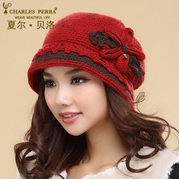 charles perra women hats winter thicken double layer thermal knitted hat handmade elegant lady casual wool cap beanies new 3543, Blue;gray
charles perra women hats winter thicken double layer thermal knitted hat handmade elegant lady casual wool cap beanies new 3543, Blue;gray