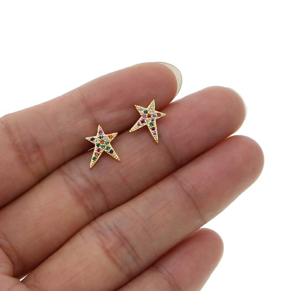 fashion sweet personality jewelry cute irregular star minimal stud earring for women girl pave rainbow cz party gifts wholesale, Golden
fashion sweet personality jewelry cute irregular star minimal stud earring for women girl pave rainbow cz party gifts wholesale, Golden