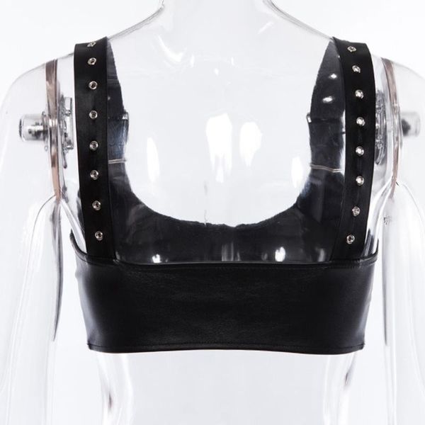 womens buckle strappy crop sleeveless bodycon bra vest clubwear comfortable black pu casual sleeveless vest, White;black
womens buckle strappy crop sleeveless bodycon bra vest clubwear comfortable black pu casual sleeveless vest, White;black