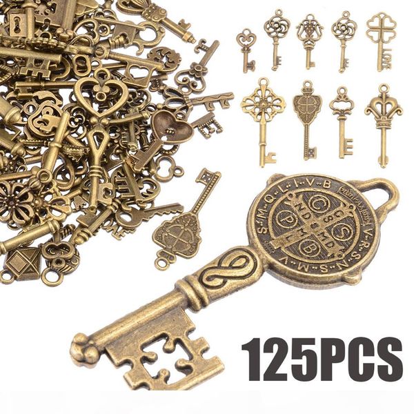 125pcs set creative vintage antique bronze skeleton keys fancy heart bow pendant necklace hanging decor old look diy craft retro, Slivery;golden
125pcs set creative vintage antique bronze skeleton keys fancy heart bow pendant necklace hanging decor old look diy craft retro, Slivery;golden