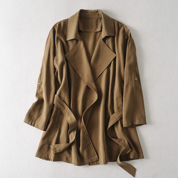 Women's Jacket Fashion High Quality Autumn Mid-Length Casual Style Outwear Simple Belt Female Windbreaker 2-Color Selected Size : S-L
Women's Jacket Fashion High Quality Autumn Mid-Length Casual Style Outwear Simple Belt Female Windbreaker 2-Color Selected Size : S-L