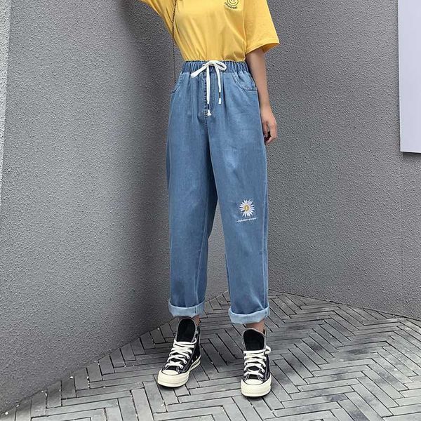 women's jeans 2021 woman autumn daisy embroidery vintage pockets denim pants high waist straight ankle-length women, Blue
women's jeans 2021 woman autumn daisy embroidery vintage pockets denim pants high waist straight ankle-length women, Blue