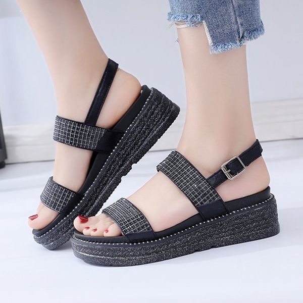 women sandals summer charm rhinestone buckle strap decoration 4cm thick bottom holiday sandals female black women casual shoes
women sandals summer charm rhinestone buckle strap decoration 4cm thick bottom holiday sandals female black women casual shoes