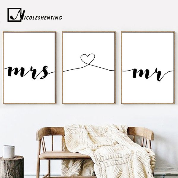 mr mrs family simple quotes wall art canvas poster minimalist print couple anniversary painting picture for living room decor
mr mrs family simple quotes wall art canvas poster minimalist print couple anniversary painting picture for living room decor