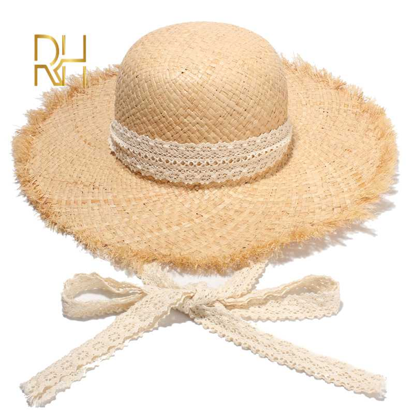 rh 57cm natural raffia straw round hat with black white ribbon tassel women summmer visor beach cap, Blue;gray
rh 57cm natural raffia straw round hat with black white ribbon tassel women summmer visor beach cap, Blue;gray