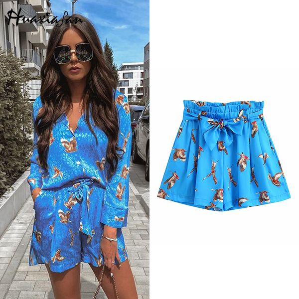women's shorts huaxiafan casual woman birds printing pockets bow tied belt short feminino elastic waist loose pantalones cortos de muje, White;black
women's shorts huaxiafan casual woman birds printing pockets bow tied belt short feminino elastic waist loose pantalones cortos de muje, White;black