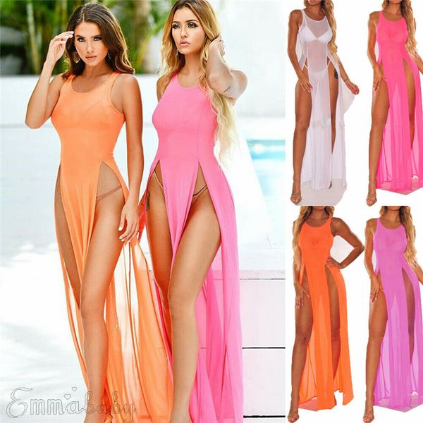 women sheer bikini beachwear cover up transparent split beach dress swimwear swimsuit, White;black
women sheer bikini beachwear cover up transparent split beach dress swimwear swimsuit, White;black