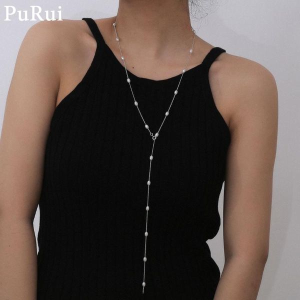 purui bohemia thin clavicle chain necklace for women elegant pearl link long tassel chain pedant necklace minalist choker collar, Silver
purui bohemia thin clavicle chain necklace for women elegant pearl link long tassel chain pedant necklace minalist choker collar, Silver