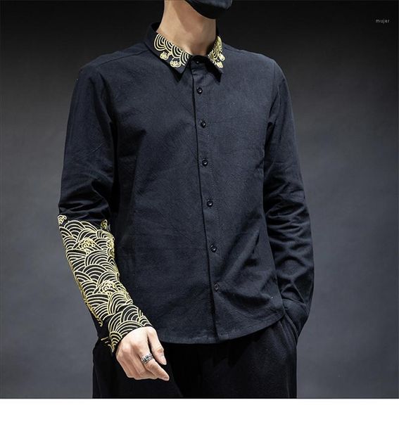 long sleeve mens shirts designer males clothing chinese style mens designer shirts fashion slim embroidered panelled, White;black
long sleeve mens shirts designer males clothing chinese style mens designer shirts fashion slim embroidered panelled, White;black