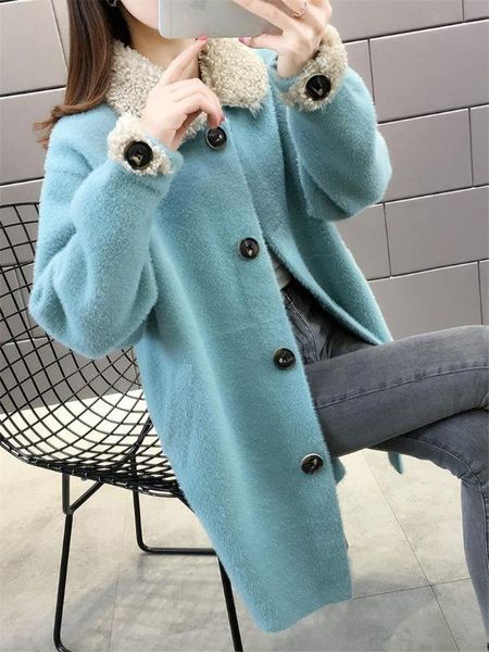 fashion mink velvet coat female 2020 spring and autumn new women's mid-length sweater cardigan plush coat knitted jacket k585, Black;brown
fashion mink velvet coat female 2020 spring and autumn new women's mid-length sweater cardigan plush coat knitted jacket k585, Black;brown
