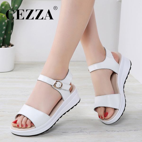 cezza sandals women 2020 summer genuine leather white flat sandals female platform ladies shoes woman sandalie, Black
cezza sandals women 2020 summer genuine leather white flat sandals female platform ladies shoes woman sandalie, Black