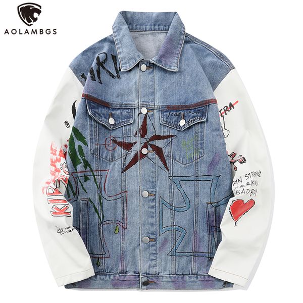 aolamegs hip hop graffiti half zipper sleeve patchwork denim jacket men harajuku high street hipster coat men streetwear autumn, Black;brown
aolamegs hip hop graffiti half zipper sleeve patchwork denim jacket men harajuku high street hipster coat men streetwear autumn, Black;brown