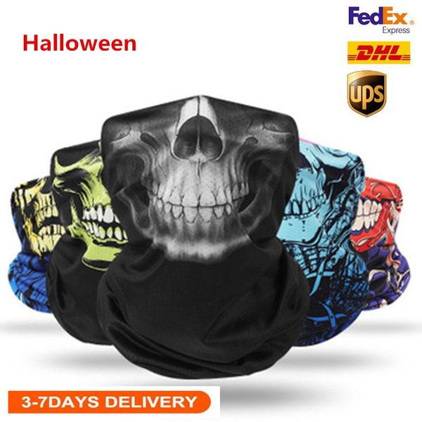 

US STOCK Unisex Adults Halloween Face Mask Scarf Celebrity Headband Magic Masks for Ski Motorcycle Magic Turban Bandan Outdoor Sports FY6096