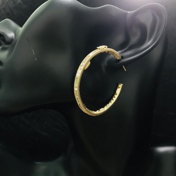 new simple round diamond fashion designer earrings luxury designer jewelry women earrings, Golden