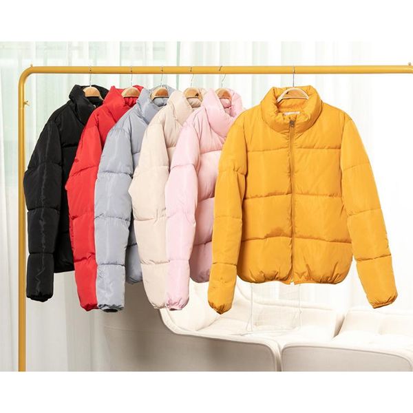women's down & parkas 2021 autumn and winter short cotton padded jacket standing collar women solid color casual puffer bubble coat, Black
women's down & parkas 2021 autumn and winter short cotton padded jacket standing collar women solid color casual puffer bubble coat, Black