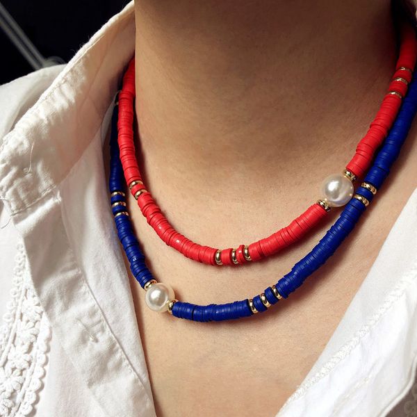 new fashion soft pottery choker necklace for women bohemian colorful clay collar imitation pearl pendant necklace beach jewelry, Golden;silver
new fashion soft pottery choker necklace for women bohemian colorful clay collar imitation pearl pendant necklace beach jewelry, Golden;silver