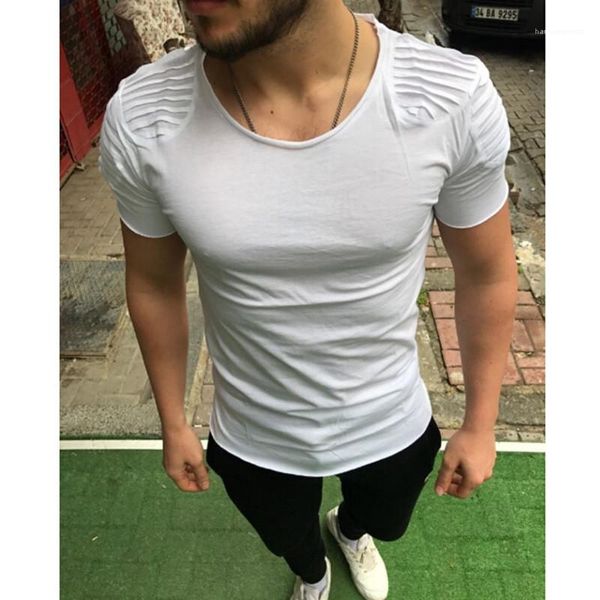 designer tshirts casual solid color crew neck short sleeve tshirts mens summer ruched shoulder mens, White;black
designer tshirts casual solid color crew neck short sleeve tshirts mens summer ruched shoulder mens, White;black