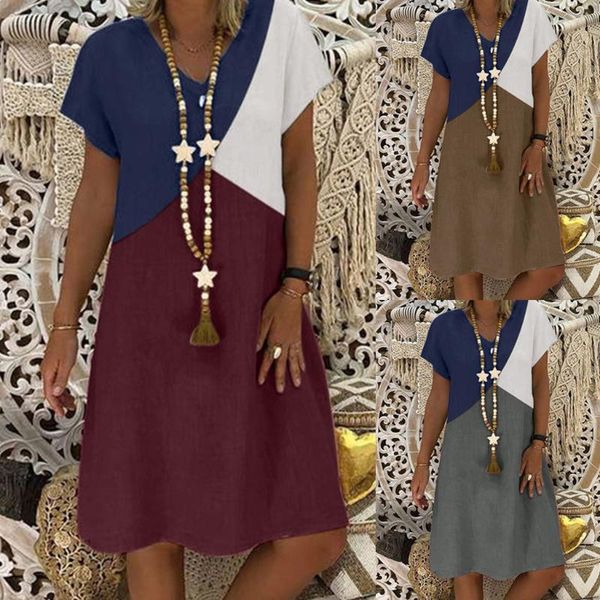 summer women fashion short sleeve baggy cotton linen maxi dress geometric splicing casual shirt dresses robe ropa de mujer, White;black
summer women fashion short sleeve baggy cotton linen maxi dress geometric splicing casual shirt dresses robe ropa de mujer, White;black