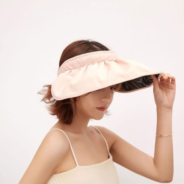 women summer solid color empty sun hat uv protection large wide brim shell shaped foldable outdoor beach visor cap, Blue;gray
women summer solid color empty sun hat uv protection large wide brim shell shaped foldable outdoor beach visor cap, Blue;gray