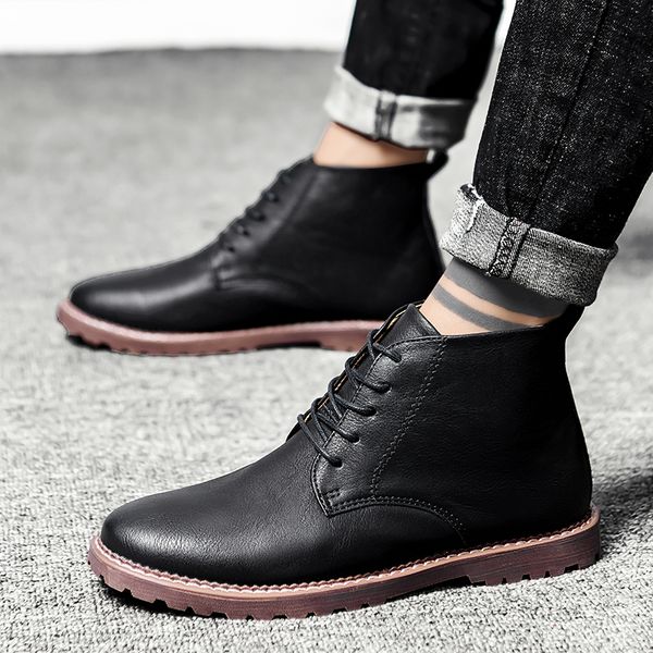 boots for men ankle thick high trend army shoes homme outdoor footwear vintage classic male casual booties, Black
boots for men ankle thick high trend army shoes homme outdoor footwear vintage classic male casual booties, Black