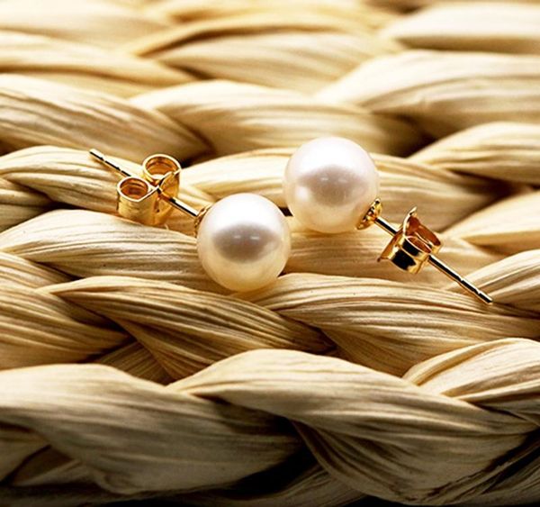 fine jewelry good quality 5a flawless 7-7.5mm round freshwater pearl real solid 18k gold pearl stud01, Golden;silver
fine jewelry good quality 5a flawless 7-7.5mm round freshwater pearl real solid 18k gold pearl stud01, Golden;silver