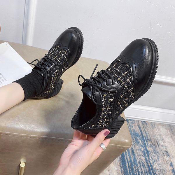 korean shoes british style oxfords women's autumn female footwear casual sneaker round toe all-match 2020 preppy new leather, Black 
korean shoes british style oxfords women's autumn female footwear casual sneaker round toe all-match 2020 preppy new leather, Black