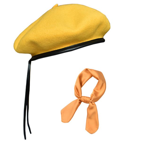 berets doubchow women's wool pu leather trimmed army french hat with solid color scarf set 2021 maiden baret beanie cap, Blue;gray
berets doubchow women's wool pu leather trimmed army french hat with solid color scarf set 2021 maiden baret beanie cap, Blue;gray