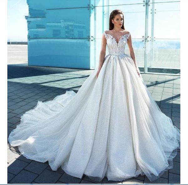 2020 new glamorous long sleeve princess wedding dresses swanskirt appliques ball gown sweetheart bridal gown vestido de noiva, White
2020 new glamorous long sleeve princess wedding dresses swanskirt appliques ball gown sweetheart bridal gown vestido de noiva, White