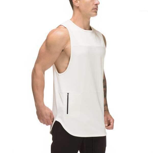 casual summer sports tees sleeveless zipper designer long clothes mens gym tank, White;black
casual summer sports tees sleeveless zipper designer long clothes mens gym tank, White;black