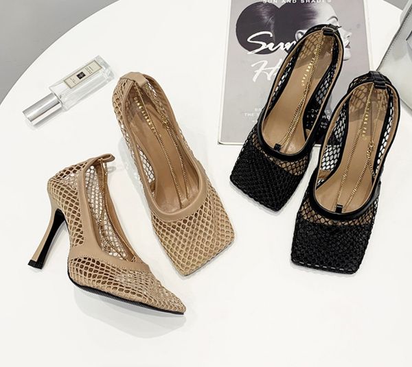 new mesh pumps sandals square toe high heel chain stiletto hollow party dress pumps shoes 7cm 9cm zapatillas summer, Black
new mesh pumps sandals square toe high heel chain stiletto hollow party dress pumps shoes 7cm 9cm zapatillas summer, Black