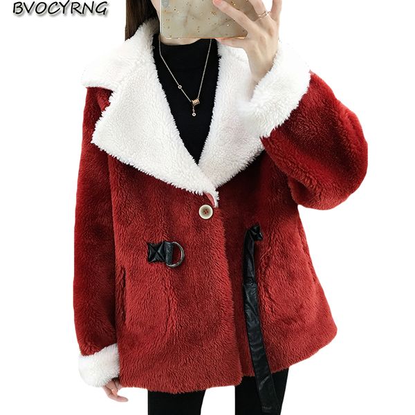 women's wool & blends lapel lamb hair winter coat female high-end parka 2021 autumn warm cashmere sheep shearing women loose a1528, Black
women's wool & blends lapel lamb hair winter coat female high-end parka 2021 autumn warm cashmere sheep shearing women loose a1528, Black