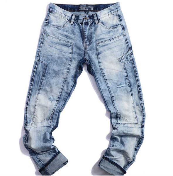 2020 spring and summer the trend of patchwork fashion straight slim jeans male elegantlife light blue male trousers
2020 spring and summer the trend of patchwork fashion straight slim jeans male elegantlife light blue male trousers