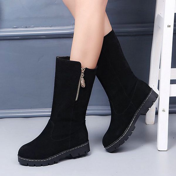 plus size 33-56 nice mid calf boots women winter casual basic fur inside shoes woman flat heels female feather zipper boot, Black
plus size 33-56 nice mid calf boots women winter casual basic fur inside shoes woman flat heels female feather zipper boot, Black
