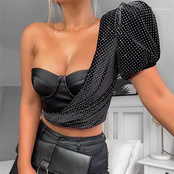 tshirts women club slim panelled one shoulder puff sleeved short tshirts fashion womens polka dot designer, White
tshirts women club slim panelled one shoulder puff sleeved short tshirts fashion womens polka dot designer, White