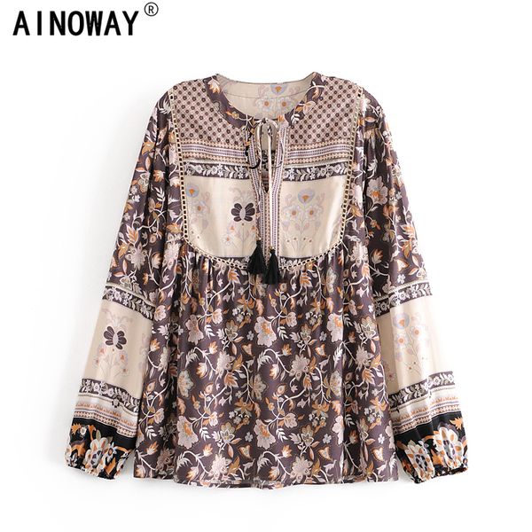 vintage chic women ethnic floral print bohemian rayon blouse shirt ladies flare sleeve loose boho shirts, White
vintage chic women ethnic floral print bohemian rayon blouse shirt ladies flare sleeve loose boho shirts, White